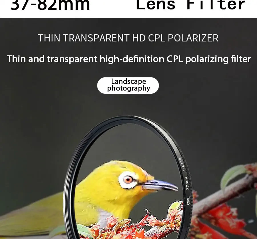 ERIKOLE CPL Circular Polarizing Filter - 37 40.5 43 46 49 52 55 58 62 67 72 77 82 mm for Canon Nikon Sony etc camera len filters