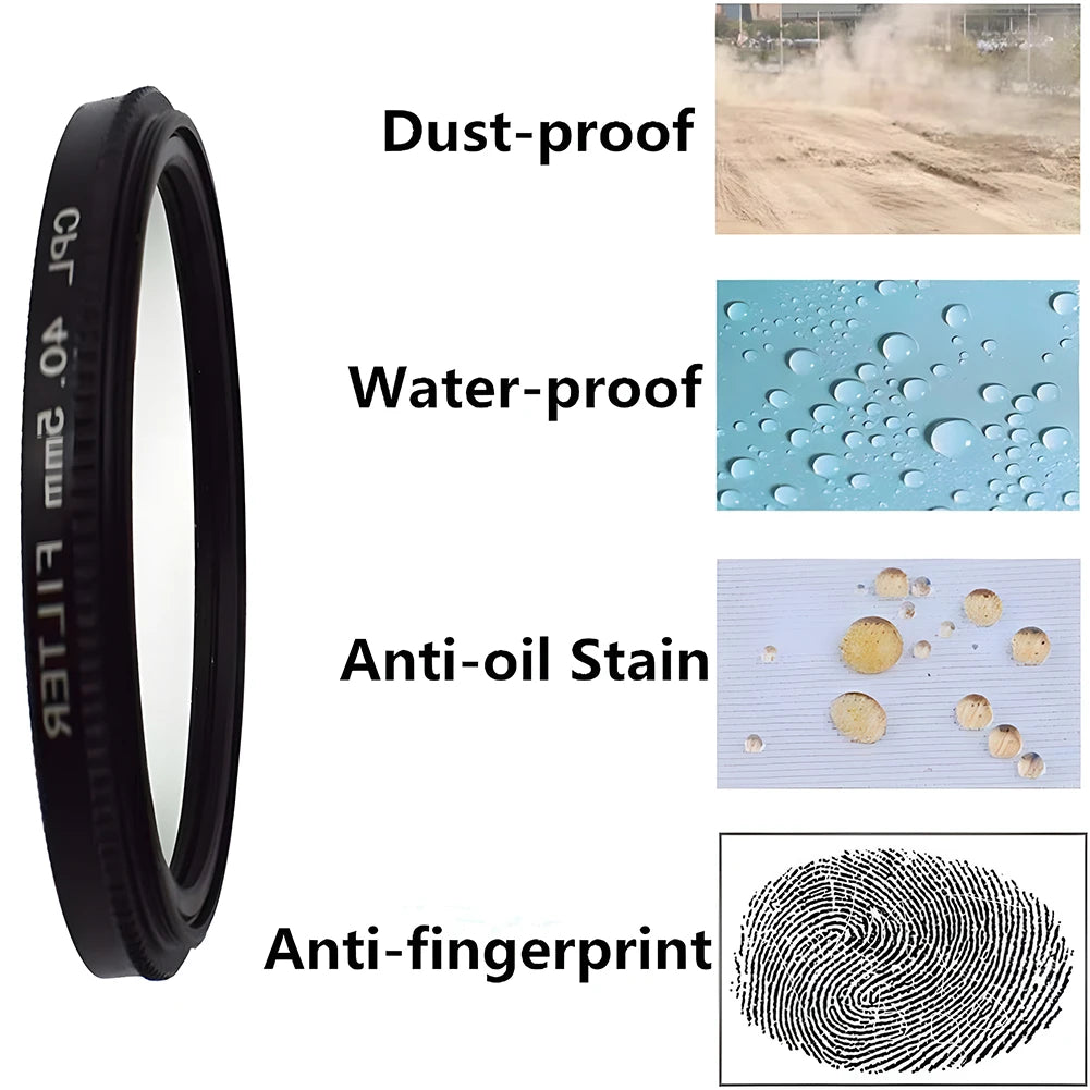 ERIKOLE CPL Circular Polarizing Filter - 37 40.5 43 46 49 52 55 58 62 67 72 77 82 mm for Canon Nikon Sony etc camera len filters