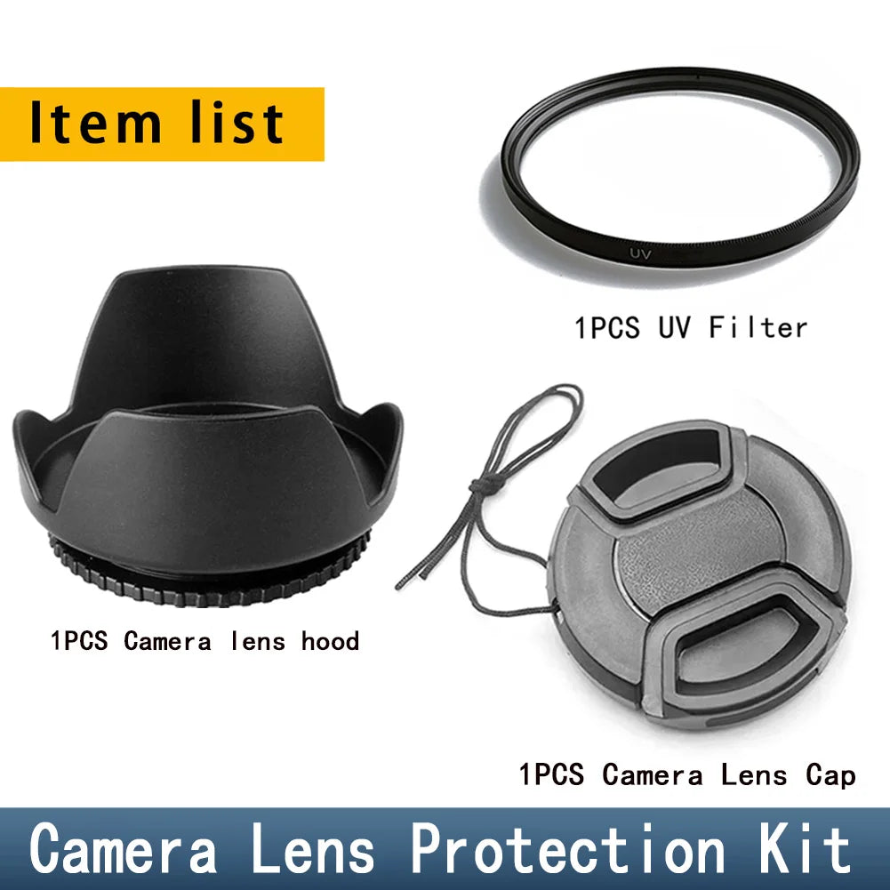 MYOBO Camera Lens Hood - 49 52 58 55 62 67 72 77 82 mm for Canon Nikon Sony DSLR SLR Camera Lente Protector Shade