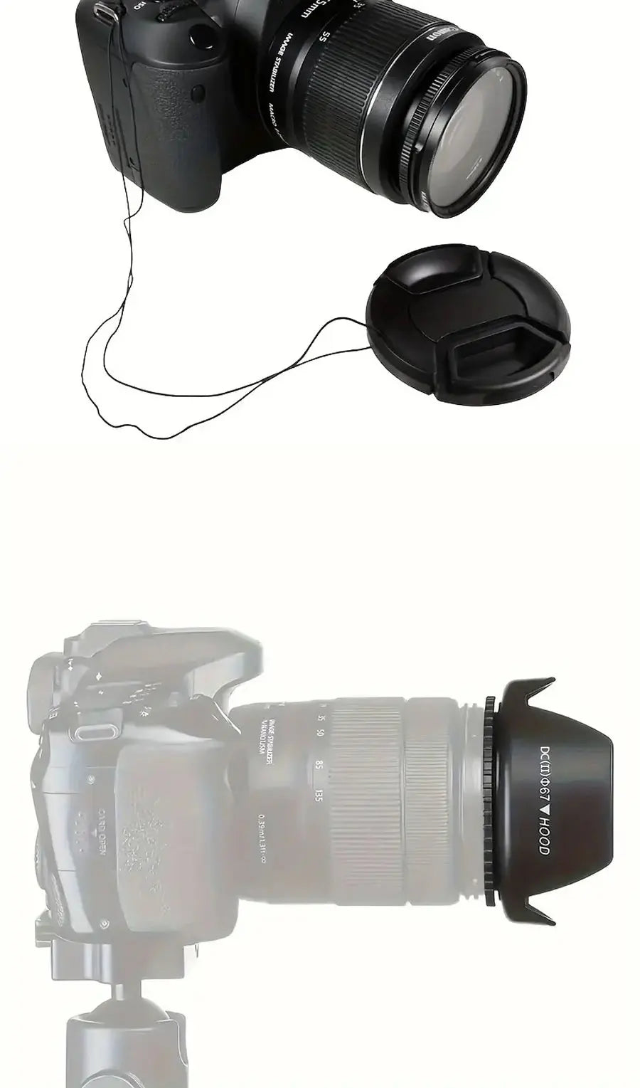 MYOBO Camera Lens Hood - 49 52 58 55 62 67 72 77 82 mm for Canon Nikon Sony DSLR SLR Camera Lente Protector Shade
