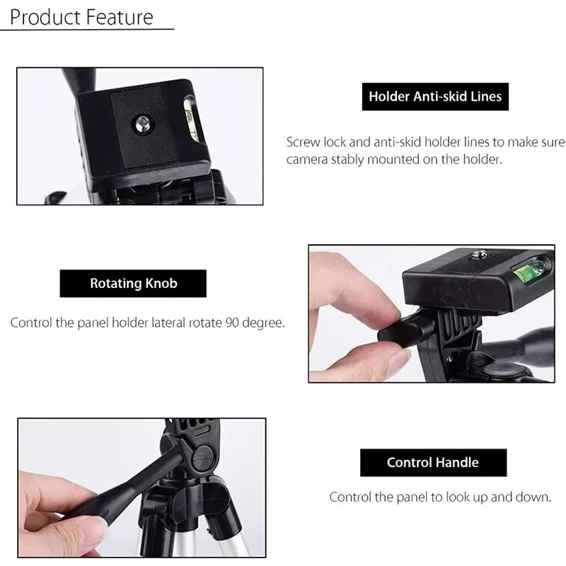 102cm Camera Tripod Stand Professional Video for Phone Selfie Remote Control Extendable Photography